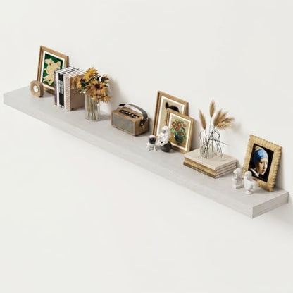 Deep Floating Shelves 72x12” Set of 1, White Birch