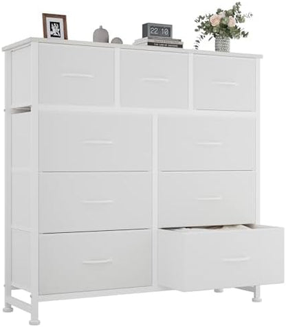 OLIXIS 9 Drawer Fabric Dresser for Bedroom, Chest of Drawers Organizer
