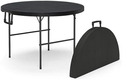 2 PACK of 3.5 Feet Circular Round Foldable Table with Built in Handle & Steel Legs | Heavy Duty Portable | Perfect for Party, Dining, Wedding, Events, Picnic Indoor, Outdoor, Camping Utility