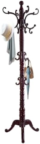EZIVIEZ Coat Rack Vintage Solid Wood Coat Rack Freestanding with 14 Hooks