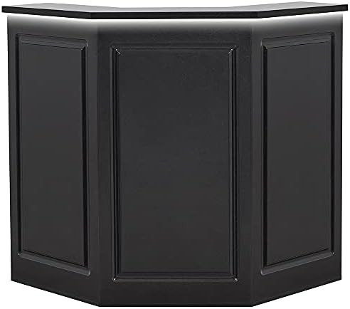 Dir Reception Area Counter, Receptionist Desk, Lobby Check-in Desk with LED Lights Valencia, Black