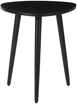 MH London Tri Pin Side Table I Handmade Natural Mango Wood, Naturally Moisture Resistant, Maintenance Free I 18" x 18" x 20" I Tora, Black