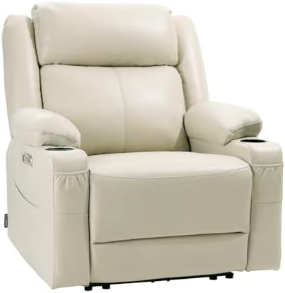Eonix Zero Clearance Wall Hugger Power Recliner for Small Spaces, White