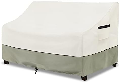 Patio 3-Seater Sofa Cover,Outdoor Couch Cover Fits up to 79W x 38D x 35H Inches,100% Waterproof Heavy Duty Patio Furniture Covers,Beige & Gray-Green