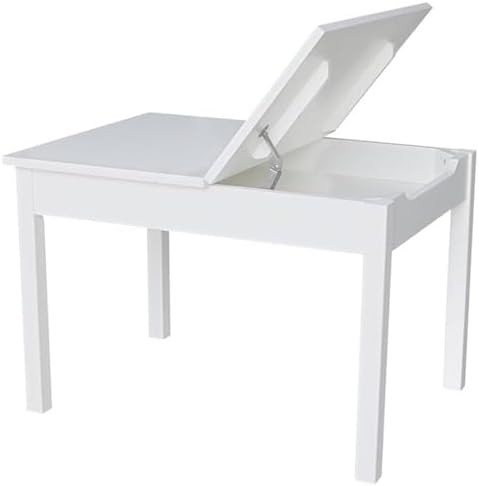 International Concepts Table With Lift Up Top For Storage, White