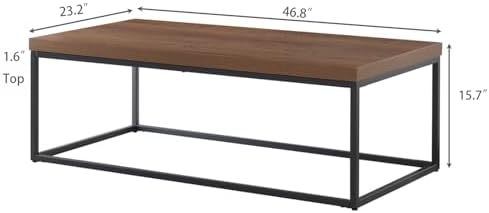 CENSI 47-Inch Dark Walnut Coffee Table/Center Table
