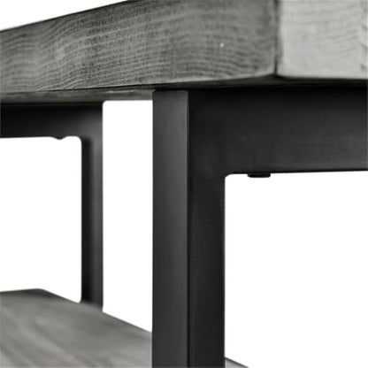 Pomona Solid Wood Entryway Bench and Coat Rack Set, Slate Grey, 48 Inch