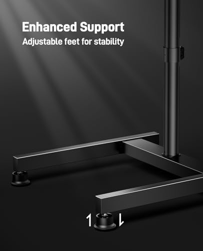 Perlegear Floor TV Stand with Mount for 26-50 inch TVs up to 55 lbs, TV Floor Stand with Rotation, Tilt, Level, Height Adjustable TV Stand for Bedroom/Living Room, Max VESA 300x300mm, PGFS12