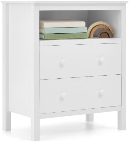 Delta Children Dreamer Kids Nightstand with Interchangeable Knobs, White