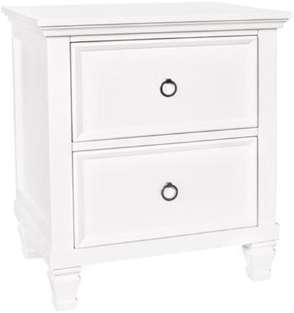 New Classic Tamarack 4-Piece Wood Queen Bedroom Set with Nightstand in White