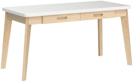 IOTXY Solid Wood Writing Desk - Home Office Laptop Computer Table, White