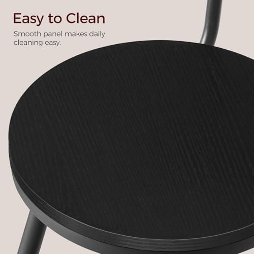 MAHANCRIS Bar Stools, Set of 2 Bar Chairs with Backrest and Footrest, 26" Tall Counter Stools, Metal Frame, Adjustable Feet, Easy Assembly, for Kitchen, Living Room, Pub, Black BAHB6001
