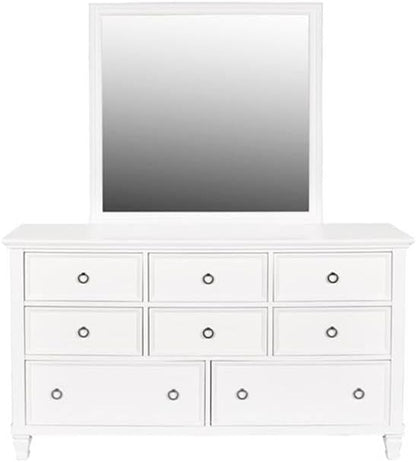 New Classic Tamarack 4-Piece Wood Queen Bedroom Set with Nightstand in White