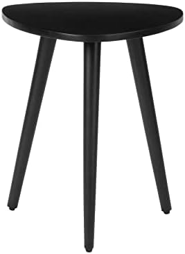 MH London Tri Pin Side Table I Handmade Natural Mango Wood, Naturally Moisture Resistant, Maintenance Free I 16" x 16" x 18" I Tora, Black