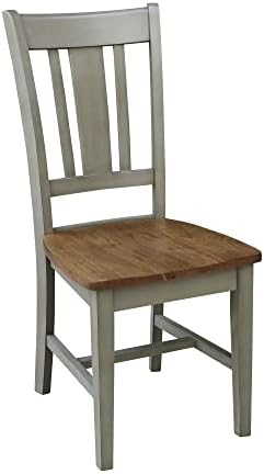 International Concepts San Remo Splatback Chair, Distressed Hickory/Stone