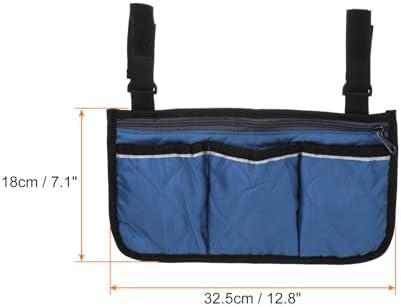 PATIKIL Beach Chair Armrest Bag, Waterproof Beach Chair Hanging Storage Pouch Arm Rest Magazine Snack Bag with 4 Pockets for Camping Outdoors