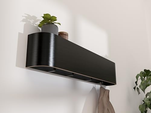 Wall Coat Rack with Shelf - Wall Shelf with Hooks - entryway Hooks - Modern Coat Rack - Wooden Mount for Home Decor - Jacket Hanger - Coat Hanger wall Mount