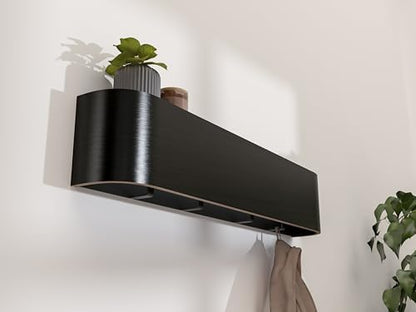 Wall Coat Rack with Shelf - Wall Shelf with Hooks - entryway Hooks - Modern Coat Rack - Wooden Mount for Home Decor - Jacket Hanger - Coat Hanger wall Mount
