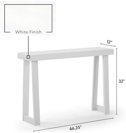 Plank+Beam Classic Console Table, 46 Inch, White