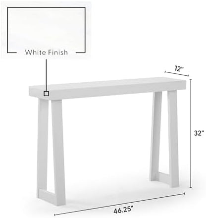 Plank+Beam Classic Console Table, 46 Inch, White