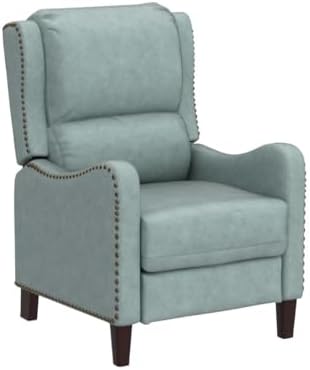 HULALA HOME Genuine Leather Recliner Chair, Grey