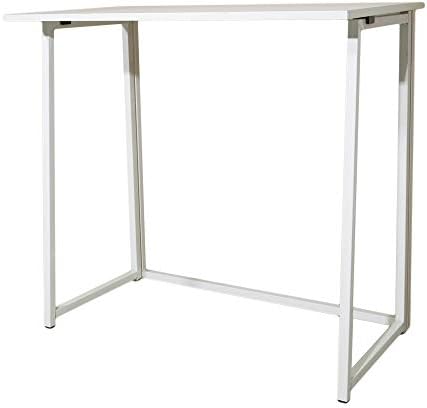 Folding Computer Desk for Small Spaces, Need Assembly Space-Saving Home Office Desk, Foldable Computer Table, Laptop Table, Writing Desk, Compact Study Reading Table (White)