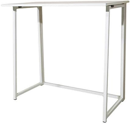 Folding Computer Desk for Small Spaces, Need Assembly Space-Saving Home Office Desk, Foldable Computer Table, Laptop Table, Writing Desk, Compact Study Reading Table (White)