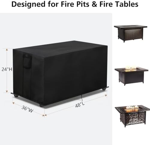 TheElves Fire Pit Cover Rectangle for Oakland Fire Tables, 48x36x22"