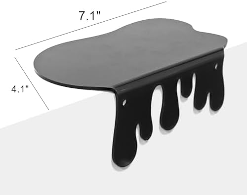 SetGame 2-Pack Small Acrylic Shelves, 7 Inch Floating Shelves, Black