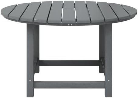 WestinTrends Malibu Kids Outdoor Patio Furniture HDPE 38" Wide Round Dining Table, Gray
