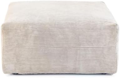 JACH 39.37" Oversized Ottoman Seater for Living Room, Deep Seat Extra Sofa Seater, Minimalist Chaise Ottoman, Modern Corduroy Ottomans for Living Room, Apartment, Beige ﻿