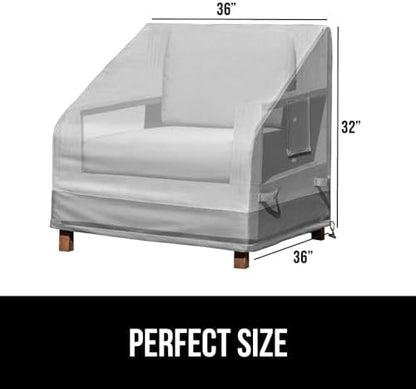 GORILLA GRIP Waterproof Outdoor Patio Chair Cover, 2 Pack, 36 Inch, Silver
