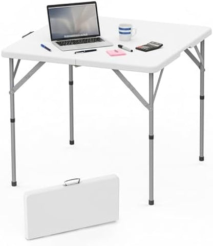 34'' Square Folding Card Table, Dining Table with Handle and Safety Lock