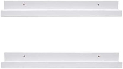 AZSKY 24 Inch Picture Ledge Shelf Floating Shelves Wall Mounted Set of 2 White