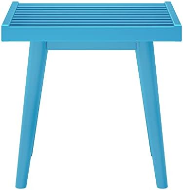 Plank+Beam Square Entryway Bench, Mid-Century Modern, 19", Teal