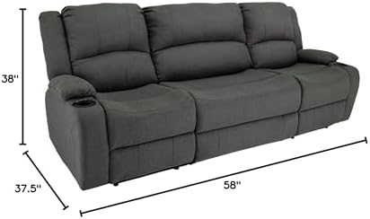 RecPro Charles Powered 94" RV Wall Hugger Reclining Loveseat Fossil