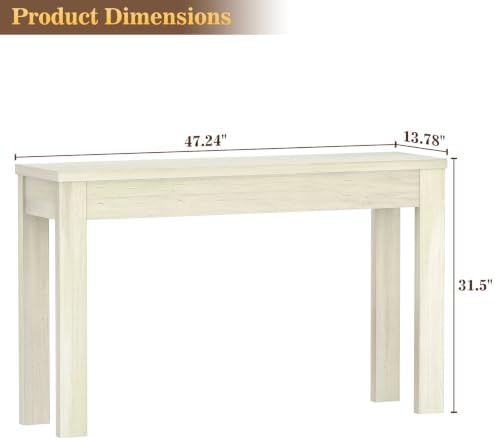 Armocity Console Table for Entryway, 47" Farmhouse Sofa Tables Narrow Long