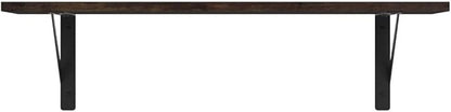 DINZI LVJ Wall Shelves, 23.6 x 7.9 x 6.1 Inch Floating Shelves for Wall, Easy-to-Install Wall Storage Ledges with Sturdy Metal Brackets for Living Room, Bathroom, Kitchen, Rustic Brown