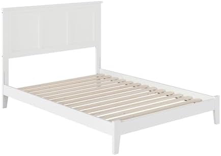 AFI, Madison Full Solid Wood Low Profile Wood Platform Bed, White