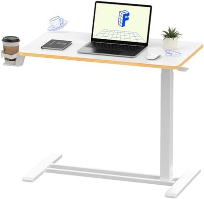FLEXISPOT H7 32" Pneumatic Height-Adjustable Overbed Table with Wheels