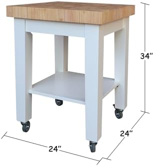 IC INTERNATIONAL CONCEPTS 24" Solid Wood Kitchen Cart
