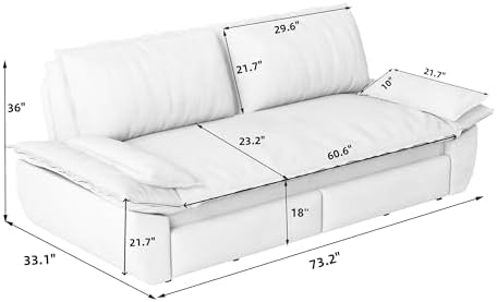 NicBex 73 Inch Sleeper Sofa, Queen Size Convertible Pull Out Couch, Black
