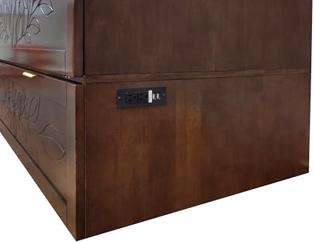 Mega Solutions Botanica Murphy Cabinet Chest Bed with Charging Station 8 Inch (Wenge, Queen)