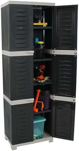 Sunnydaze 72" Garage Storage Cabinet with Locking Doors & Shelves, Gray