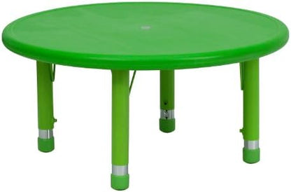 EMMA + OLIVER Green 33" Round Adjustable Height Activity Table