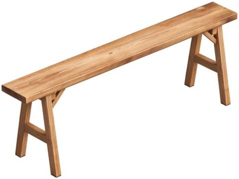 55.2in Wooden Bench for Entryway Dining, Rustic