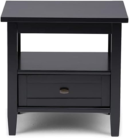 SIMPLIHOME Warm Shaker 20" Wide End Tables in Black (Set of 2)
