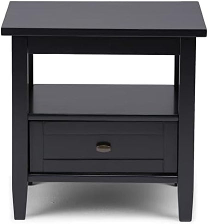 SIMPLIHOME Warm Shaker 20" Wide End Tables in Black (Set of 2)