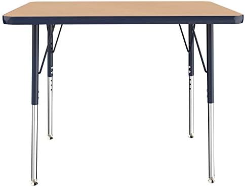 FDP 24" x 36" Rectangle Table with Swivel Glide Legs - Maple/Navy