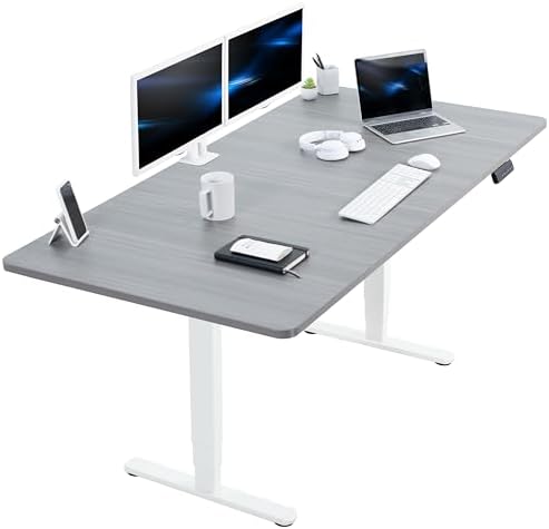 VIVO Electric Dual Motor Standing Desk, 71" x 36" Dark Gray Top